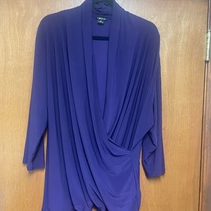 IMAN purple jersey wrap blouse size 3x